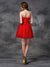 A-Line/Princess Sweetheart Ruffles Sleeveless Short Net Dresses Hailey Homecoming Dresses Cocktail