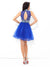 A-Line/Princess High Neck Karen Homecoming Dresses Cocktail Beading Sleeveless Short Net Dresses