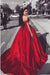 Ball Gown Off the Shoulder Red Satin Lace up Quinceanera Dresses with Appliques JS101