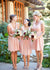 A Line Rustic V-neck Chiffon Short Cheap Bridesmaid Dresses