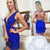 Homecoming Dress Lace Royal Blue Homecoming Dress Fitted Short Prom Dresses JS893