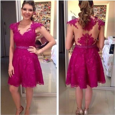 Homecoming Dresses Lace Homecoming Dress Fitted Homecoming Dress Short Prom Dress JS901