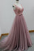 V-Back Tulle A-line Discount Party Cocktail Evening Long Prom Dresses