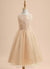 - Tulle/Lace Scoop Tea-length With Flower Dress Sleeveless Neck Emmalee Beading/Sequins A-Line Girl Flower Girl Dresses